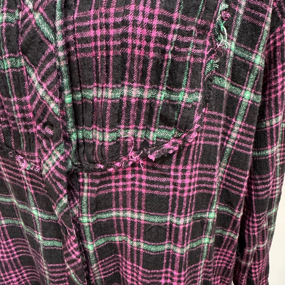 Intimately by Free People Pink, Green and Black Plaid Top #13 - Picture 4 of 4